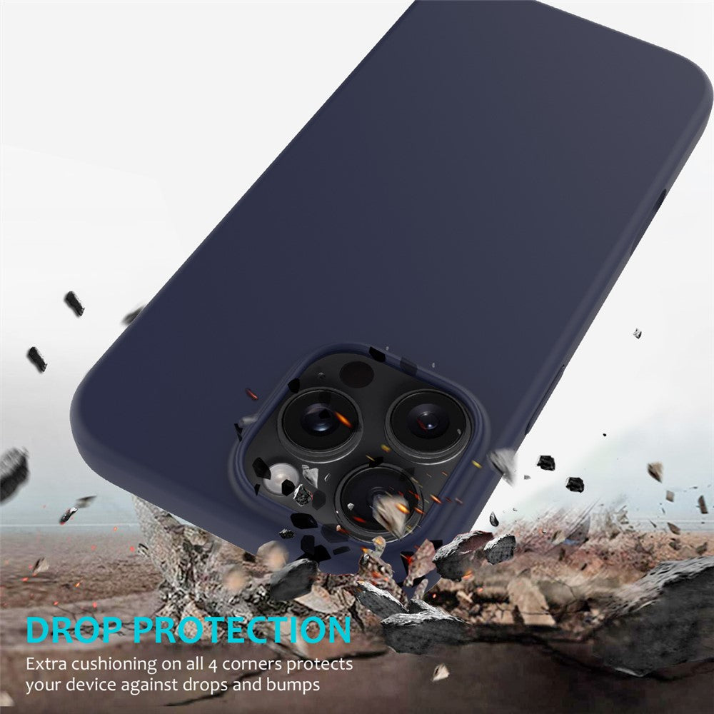 For iPhone 16 Pro Case Shockproof Liquid Silicone Soft Lining Phone Cover