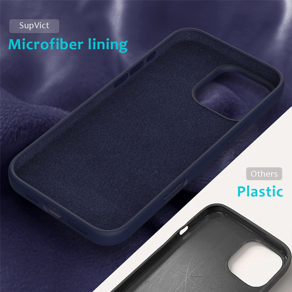 For iPhone 16 Pro Case Shockproof Liquid Silicone Soft Lining Phone Cover