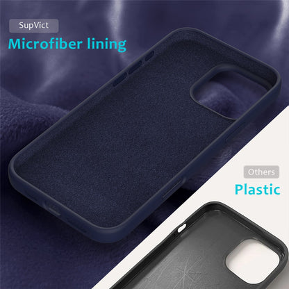 For iPhone 16 Pro Case Shockproof Liquid Silicone Soft Lining Phone Cover