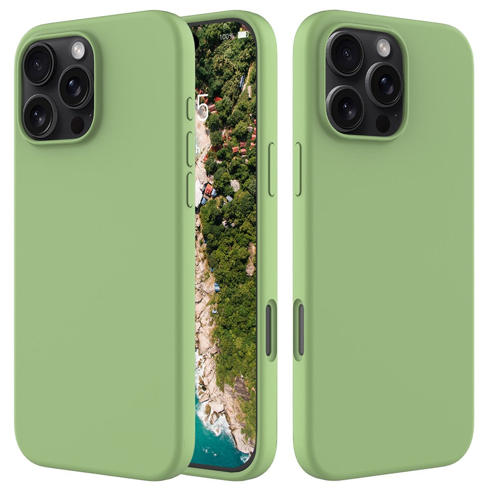 For iPhone 16 Pro Case Shockproof Liquid Silicone Soft Lining Phone Cover