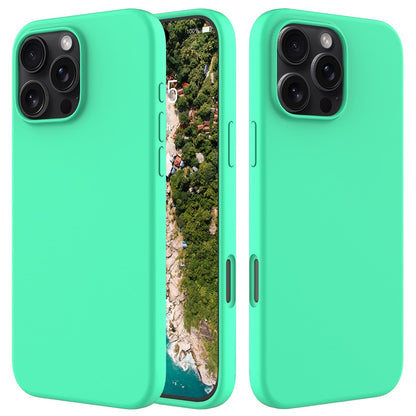 For iPhone 16 Pro Case Shockproof Liquid Silicone Soft Lining Phone Cover
