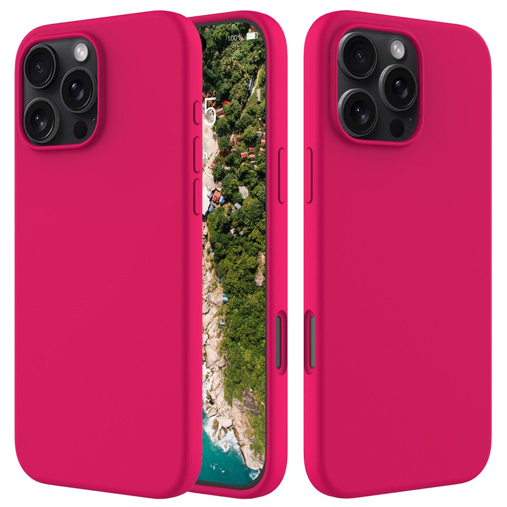 For iPhone 16 Pro Case Shockproof Liquid Silicone Soft Lining Phone Cover