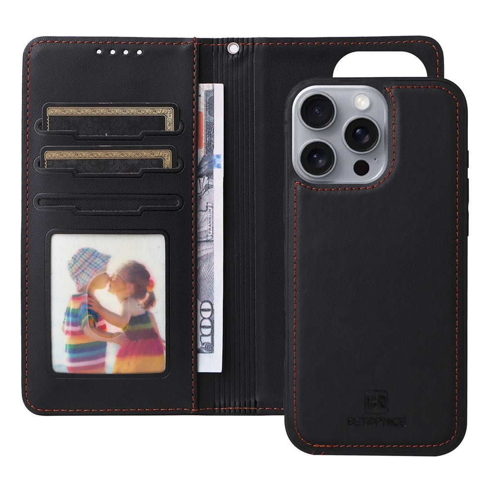 For iPhone 16 Pro Max Magnetic Case BETOPNICE Detachable PU Leather Phone Cover with Strap