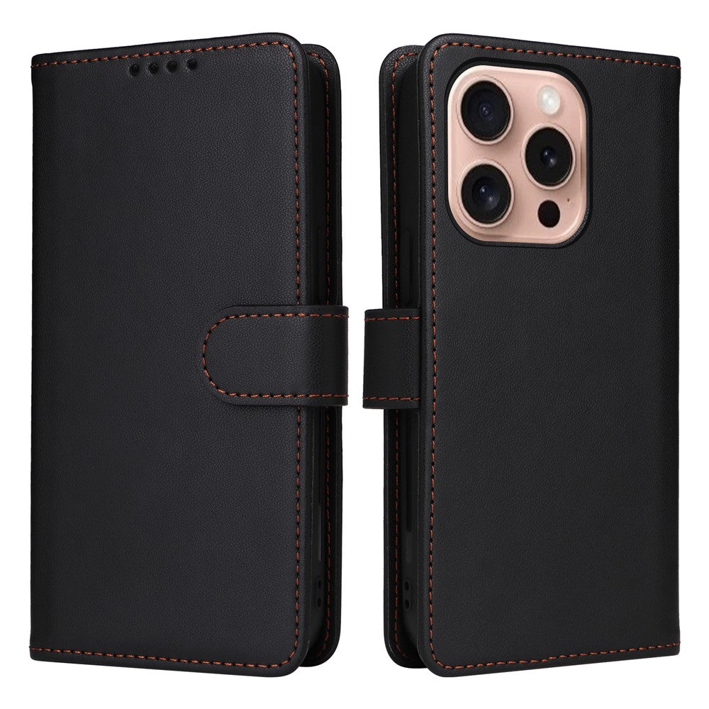 For iPhone 16 Pro Magnetic Case BETOPNICE Detachable PU Leather Phone Cover with Strap