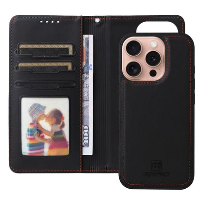 For iPhone 16 Pro Magnetic Case BETOPNICE Detachable PU Leather Phone Cover with Strap