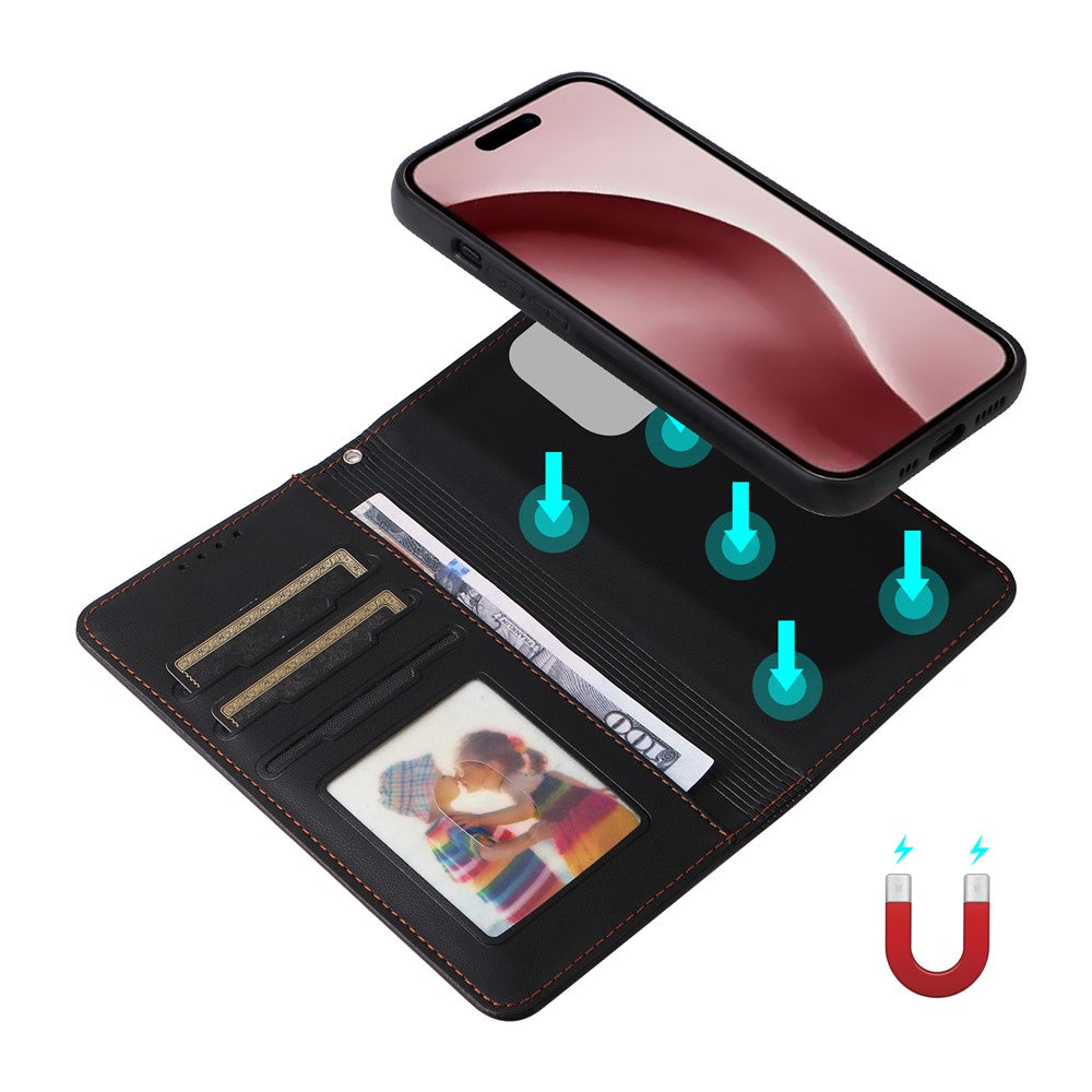 For iPhone 16 Pro Magnetic Case BETOPNICE Detachable PU Leather Phone Cover with Strap