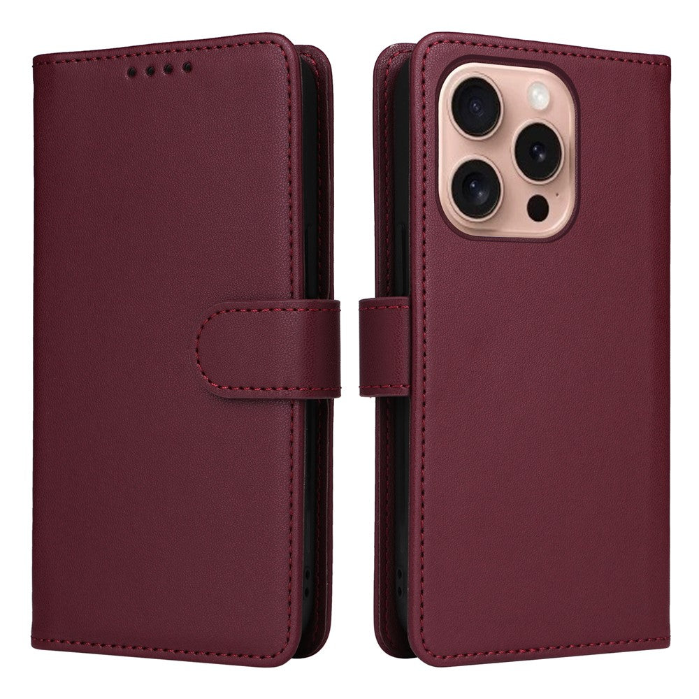 For iPhone 16 Pro Magnetic Case BETOPNICE Detachable PU Leather Phone Cover with Strap