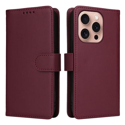 For iPhone 16 Pro Magnetic Case BETOPNICE Detachable PU Leather Phone Cover with Strap
