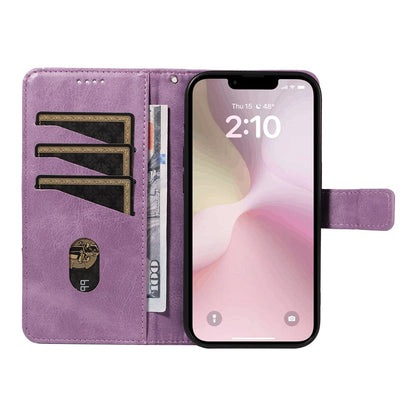 For iPhone 17e / 16e Case Leather Card Holder Phone Cover Geometric Line