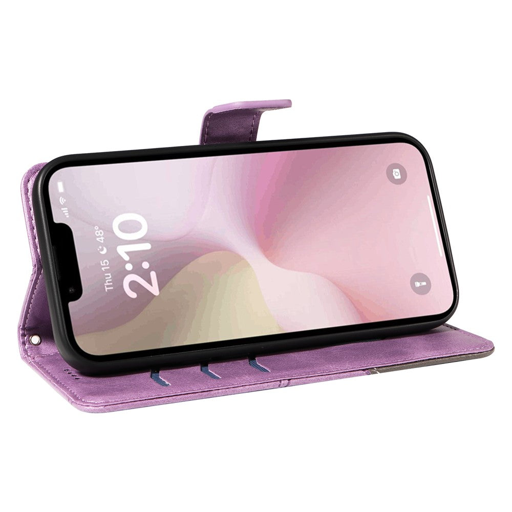 For iPhone 17e / 16e Case Leather Card Holder Phone Cover Geometric Line
