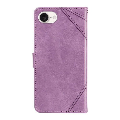 For iPhone 17e / 16e Case Leather Card Holder Phone Cover Geometric Line
