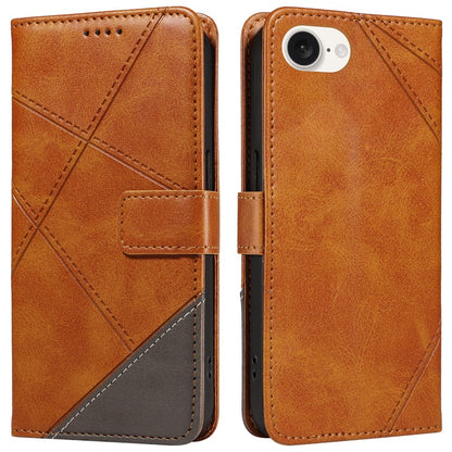 For iPhone 17e / 16e Case Leather Card Holder Phone Cover Geometric Line