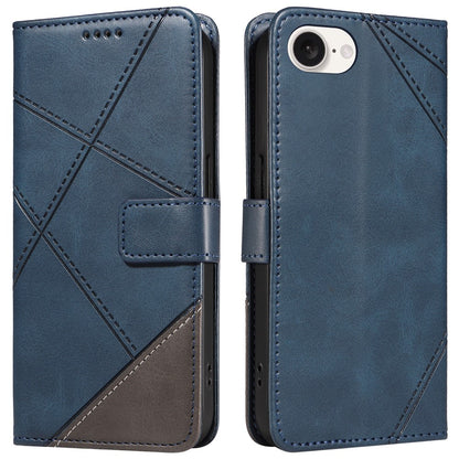 For iPhone 17e / 16e Case Leather Card Holder Phone Cover Geometric Line