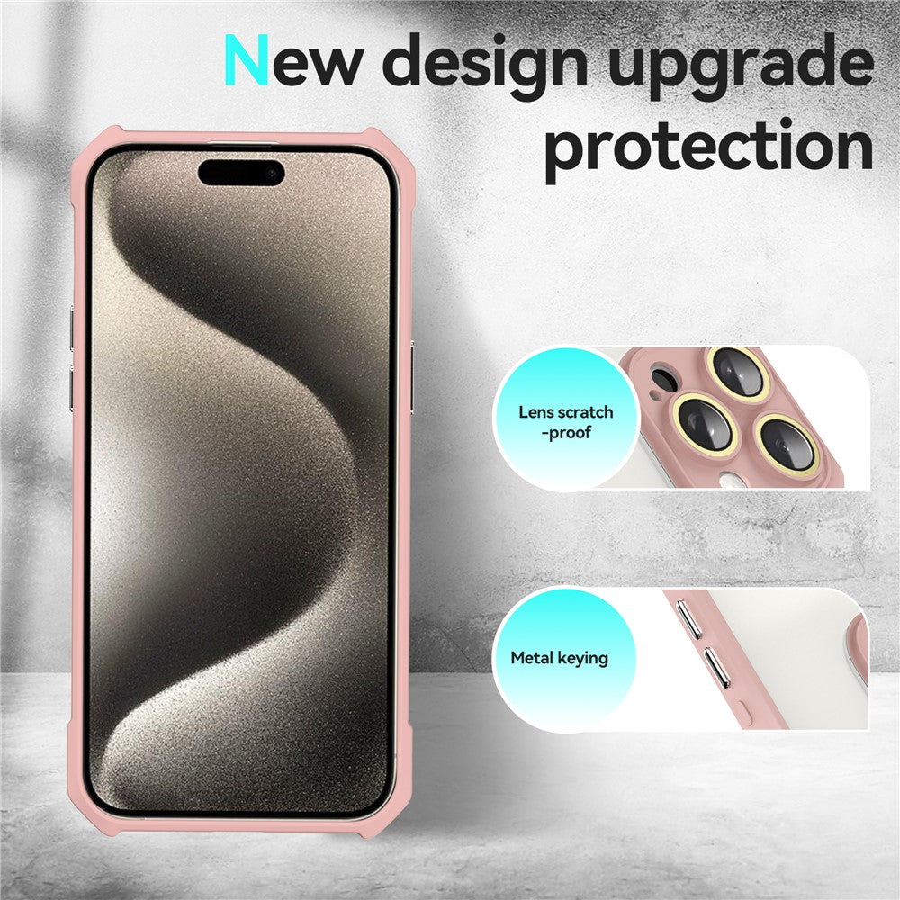 For iPhone 14 Pro Case Transparent Back Acrylic+TPU Phone Cover with Glass Lens Film