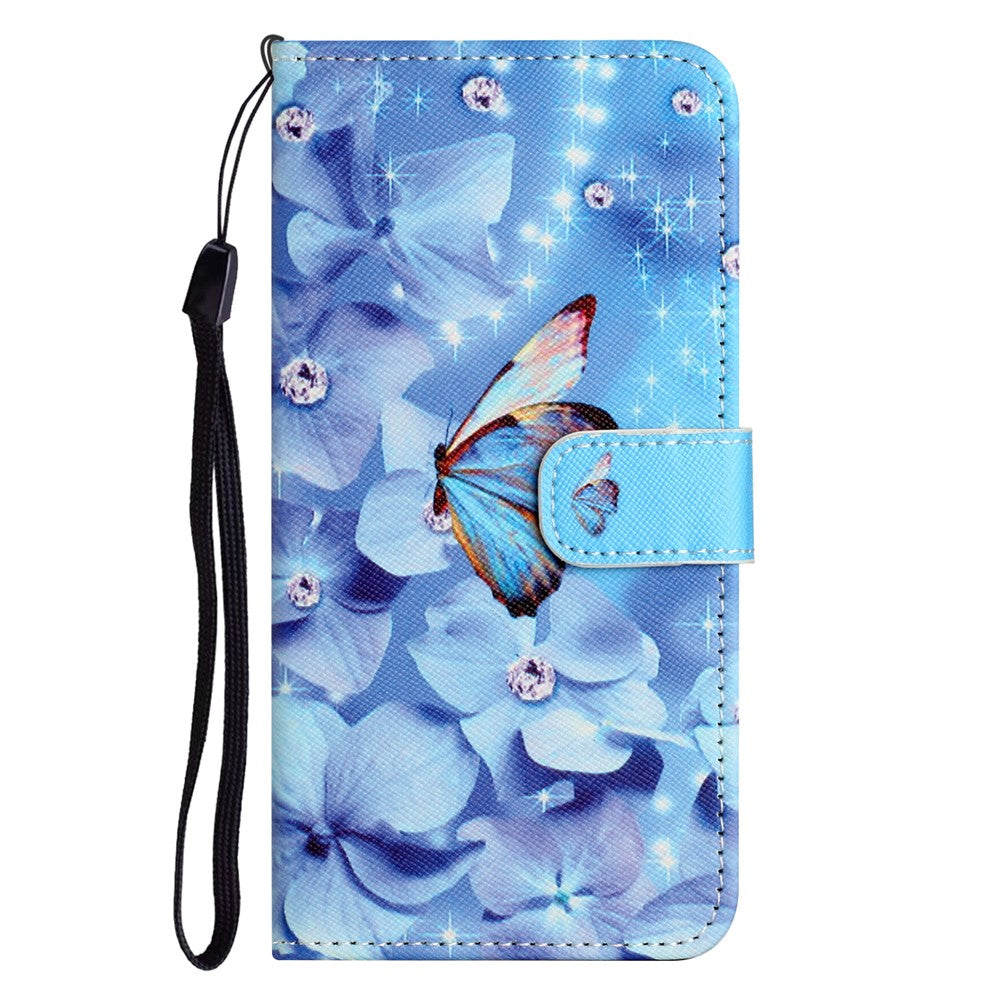 For iPhone 16 Pro Max Wallet Case PU Leather Phone Cover Cross Texture Pattern Print