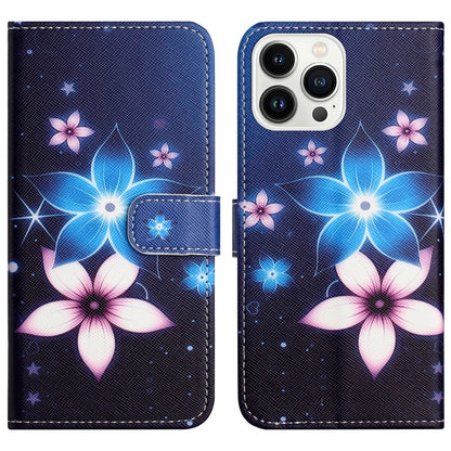 For iPhone 16 Pro Max Wallet Case PU Leather Phone Cover Cross Texture Pattern Print