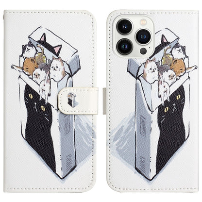 For iPhone 16 Pro Max Wallet Case PU Leather Phone Cover Cross Texture Pattern Print