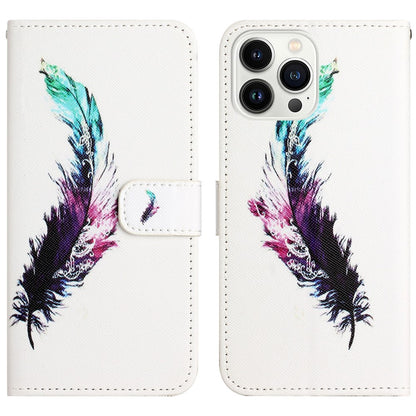 For iPhone 16 Pro Max Wallet Case PU Leather Phone Cover Cross Texture Pattern Print
