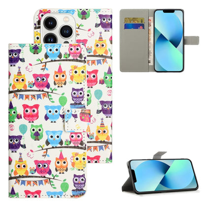 For iPhone 16 Pro Max Case PU Leather Wallet Phone Cover Pattern Print
