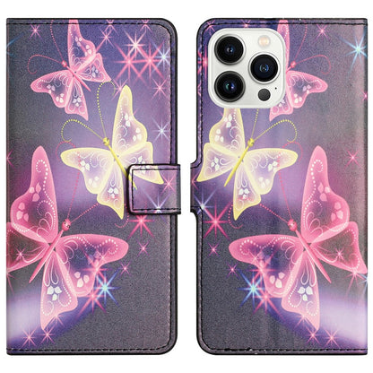 For iPhone 16 Pro Max Case PU Leather Wallet Phone Cover Pattern Print
