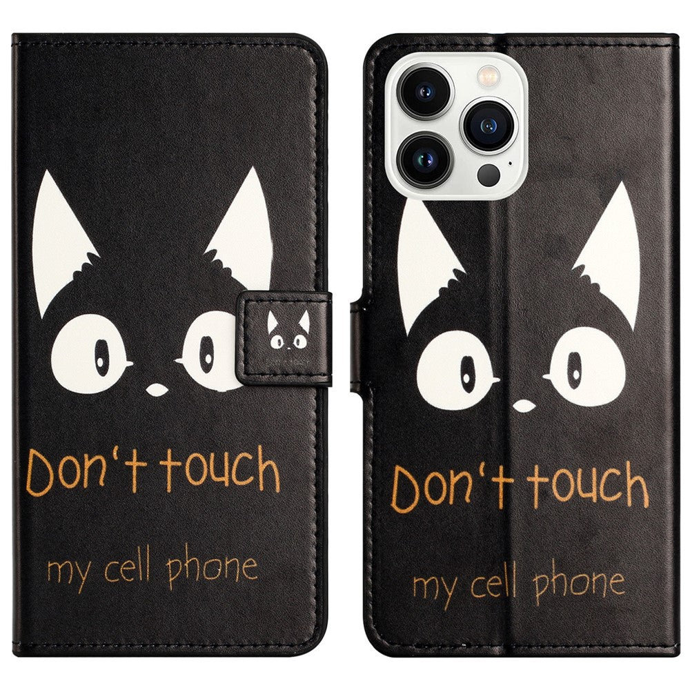 For iPhone 16 Pro Max Case PU Leather Wallet Phone Cover Pattern Print