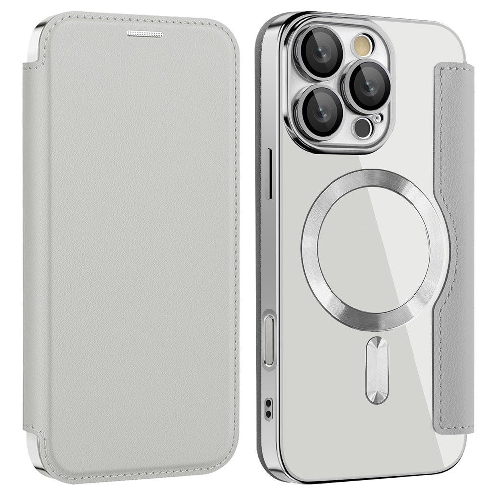 For iPhone 16 Pro Case Compatible with MagSafe PU Leather Card Slots Phone Cover