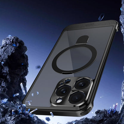 For iPhone 14 Pro Magnetic Case Kickstand Acrylic+Aluminum Alloy Cover Aromatherapy Tablet
