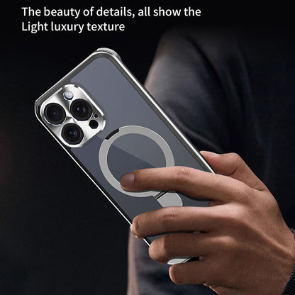 For iPhone 14 Pro Magnetic Case Kickstand Acrylic+Aluminum Alloy Cover Aromatherapy Tablet