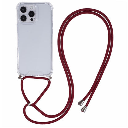 For iPhone 16 Pro Case 4 Corner Reinforced Acrylic + TPU Phone Cover with Adjustable Lanyard