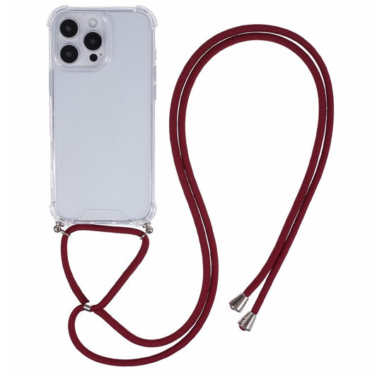 For iPhone 16 Pro Case 4 Corner Reinforced Acrylic + TPU Phone Cover with Adjustable Lanyard