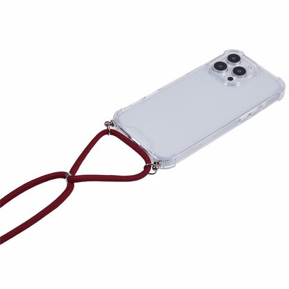 For iPhone 16 Pro Case 4 Corner Reinforced Acrylic + TPU Phone Cover with Adjustable Lanyard