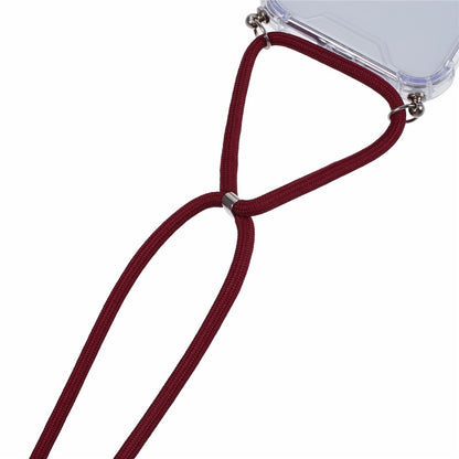 For iPhone 16 Pro Case 4 Corner Reinforced Acrylic + TPU Phone Cover with Adjustable Lanyard