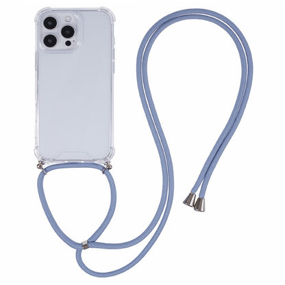 For iPhone 16 Pro Case 4 Corner Reinforced Acrylic + TPU Phone Cover with Adjustable Lanyard