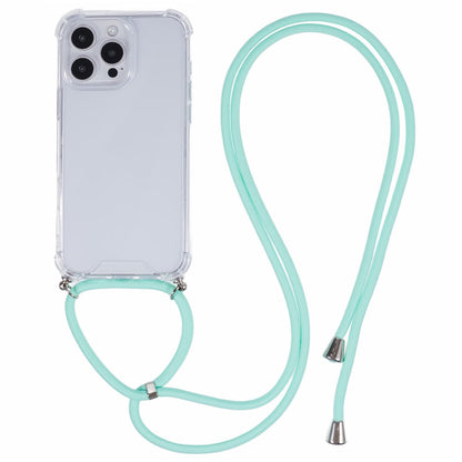 For iPhone 16 Pro Case 4 Corner Reinforced Acrylic + TPU Phone Cover with Adjustable Lanyard