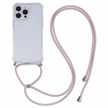 For iPhone 16 Pro Case 4 Corner Reinforced Acrylic + TPU Phone Cover with Adjustable Lanyard
