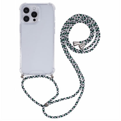 For iPhone 16 Pro Case 4 Corner Reinforced Acrylic + TPU Phone Cover with Adjustable Lanyard