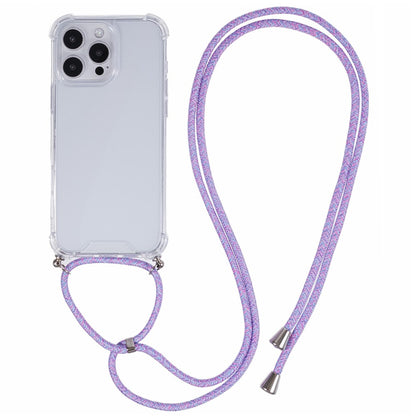 For iPhone 16 Pro Case 4 Corner Reinforced Acrylic + TPU Phone Cover with Adjustable Lanyard