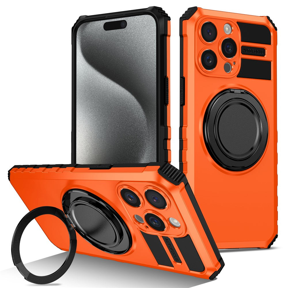 For iPhone 14 Pro Case Compatible with MagSafe Rotary Kickstand Anti-Drop TPU+PC Phone Cover