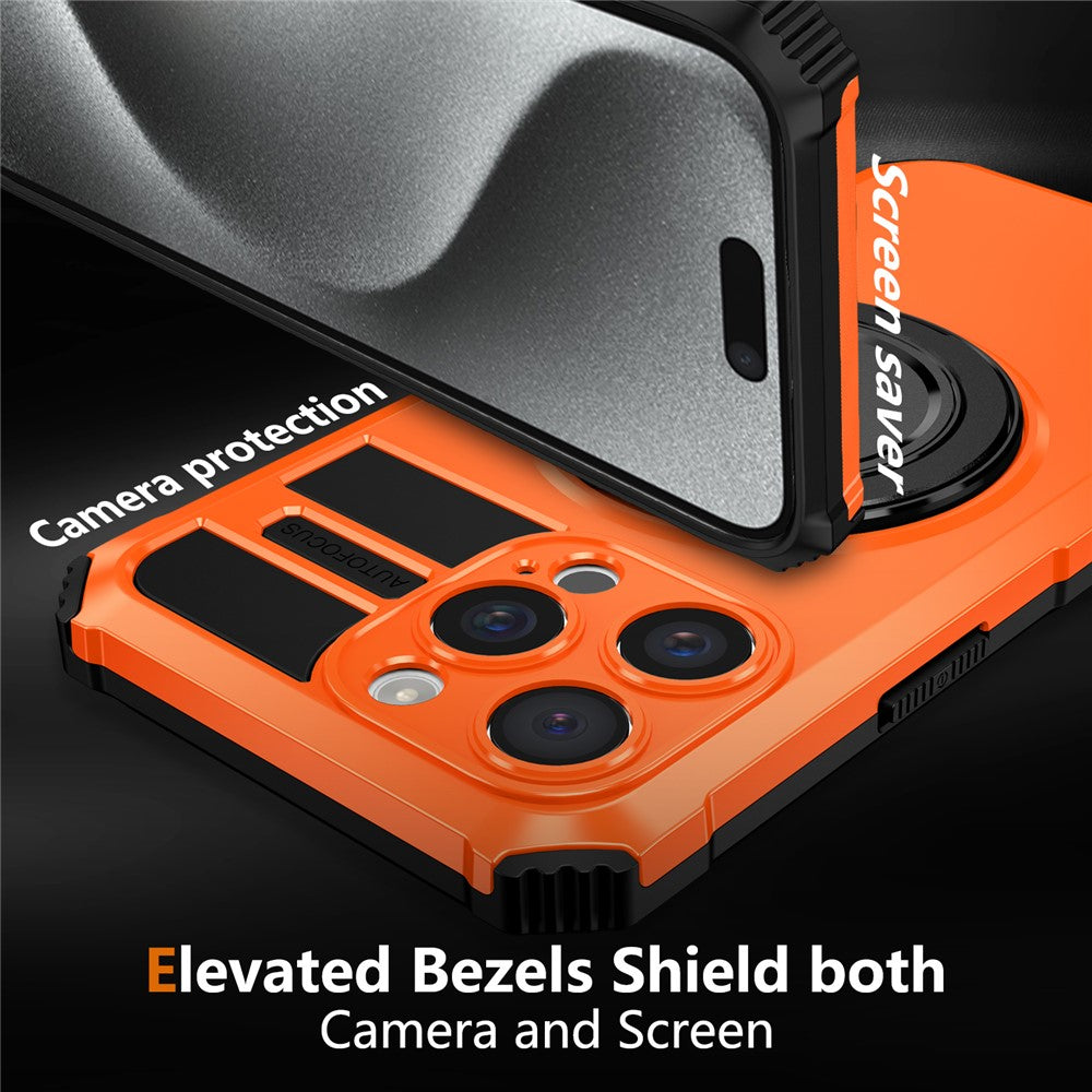 For iPhone 14 Pro Case Compatible with MagSafe Rotary Kickstand Anti-Drop TPU+PC Phone Cover