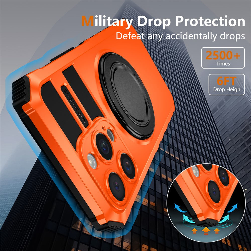 For iPhone 14 Pro Case Compatible with MagSafe Rotary Kickstand Anti-Drop TPU+PC Phone Cover