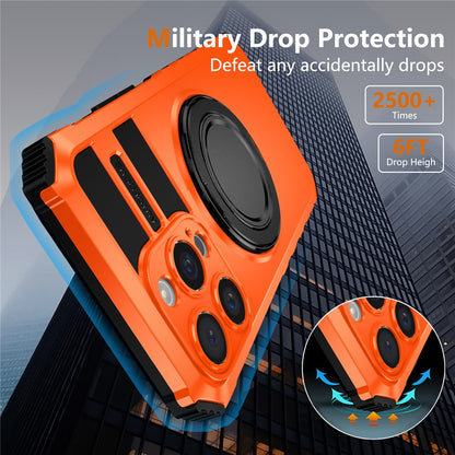 For iPhone 14 Pro Case Compatible with MagSafe Rotary Kickstand Anti-Drop TPU+PC Phone Cover
