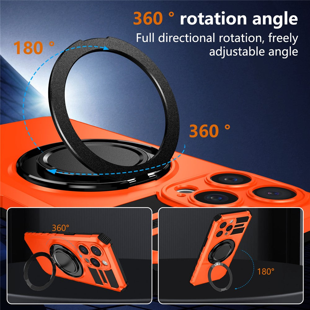 For iPhone 14 Pro Case Compatible with MagSafe Rotary Kickstand Anti-Drop TPU+PC Phone Cover