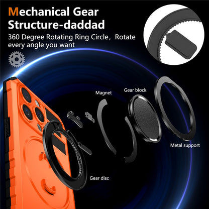 For iPhone 14 Pro Case Compatible with MagSafe Rotary Kickstand Anti-Drop TPU+PC Phone Cover
