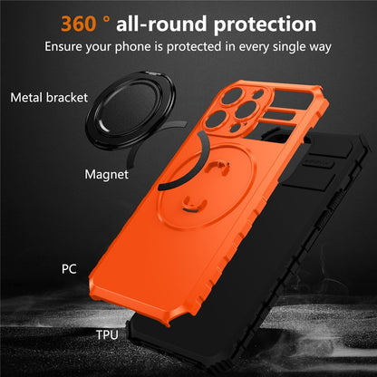 For iPhone 14 Pro Case Compatible with MagSafe Rotary Kickstand Anti-Drop TPU+PC Phone Cover
