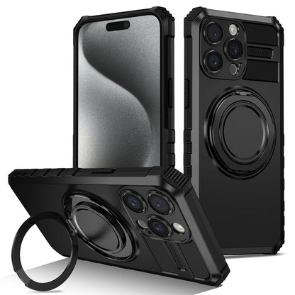 For iPhone 14 Pro Case Compatible with MagSafe Rotary Kickstand Anti-Drop TPU+PC Phone Cover