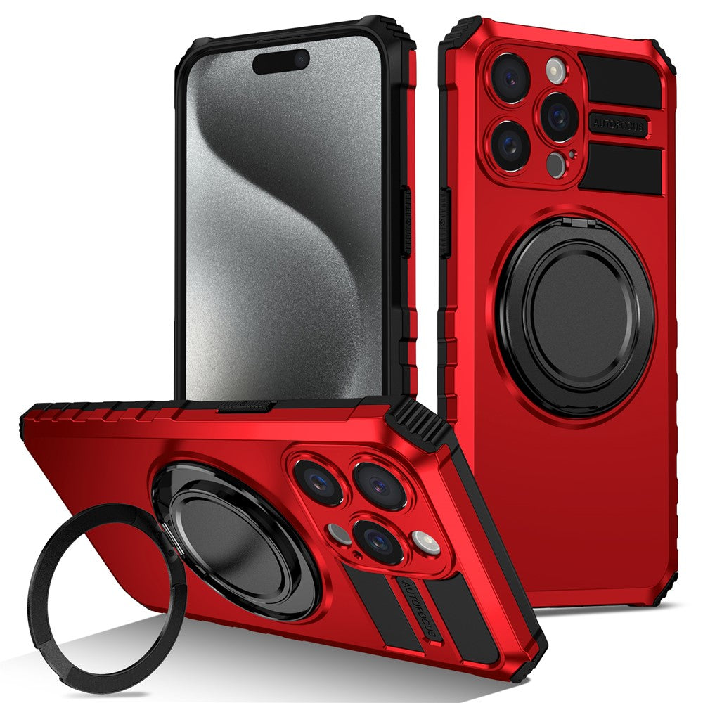For iPhone 14 Pro Case Compatible with MagSafe Rotary Kickstand Anti-Drop TPU+PC Phone Cover