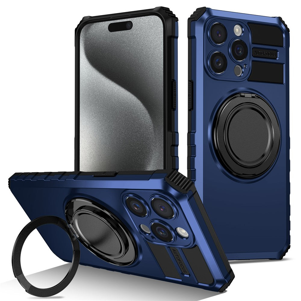 For iPhone 14 Pro Case Compatible with MagSafe Rotary Kickstand Anti-Drop TPU+PC Phone Cover