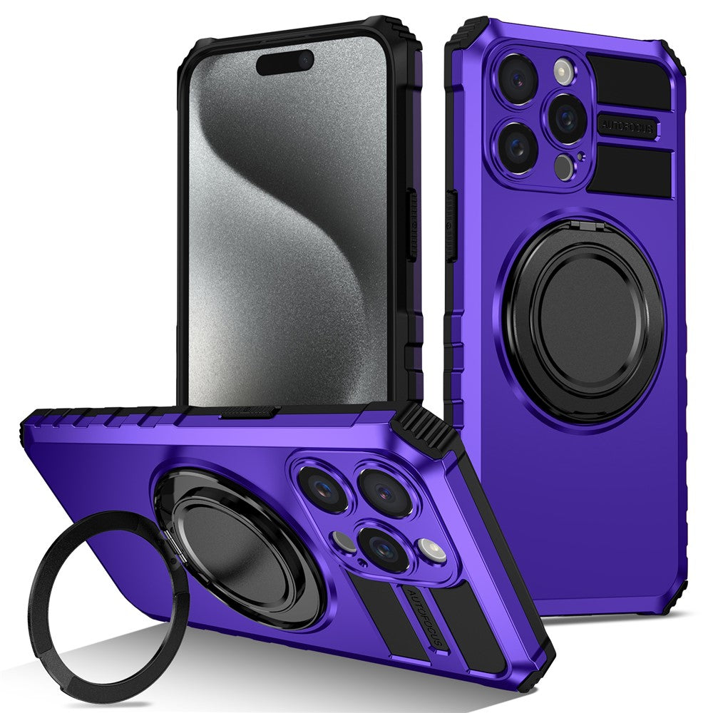 For iPhone 14 Pro Case Compatible with MagSafe Rotary Kickstand Anti-Drop TPU+PC Phone Cover