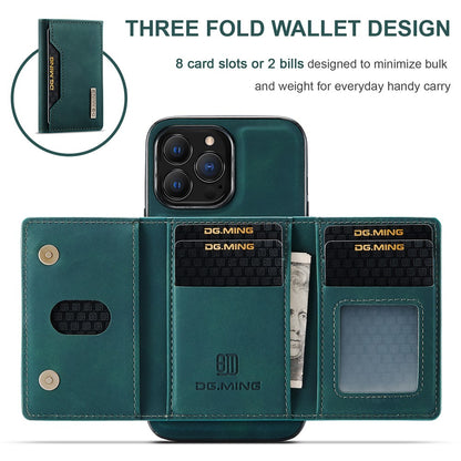 DG.MING M2 Series for iPhone 16 Pro Case PU+PC+TPU Phone Cover Detachable Wallet