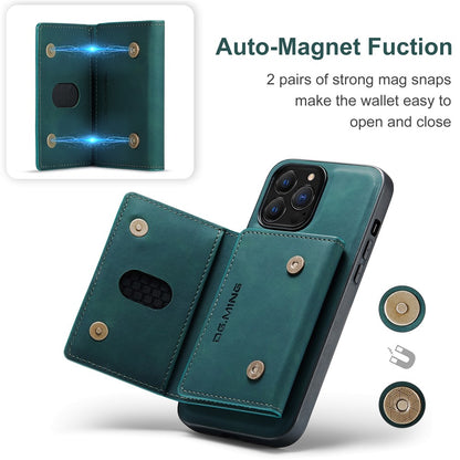 DG.MING M2 Series for iPhone 16 Pro Case PU+PC+TPU Phone Cover Detachable Wallet